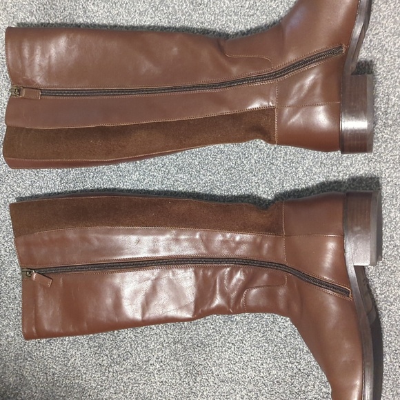 Aquatalia Brown Knee High Italian Leather Boots Size 8 - Picture 3 of 7